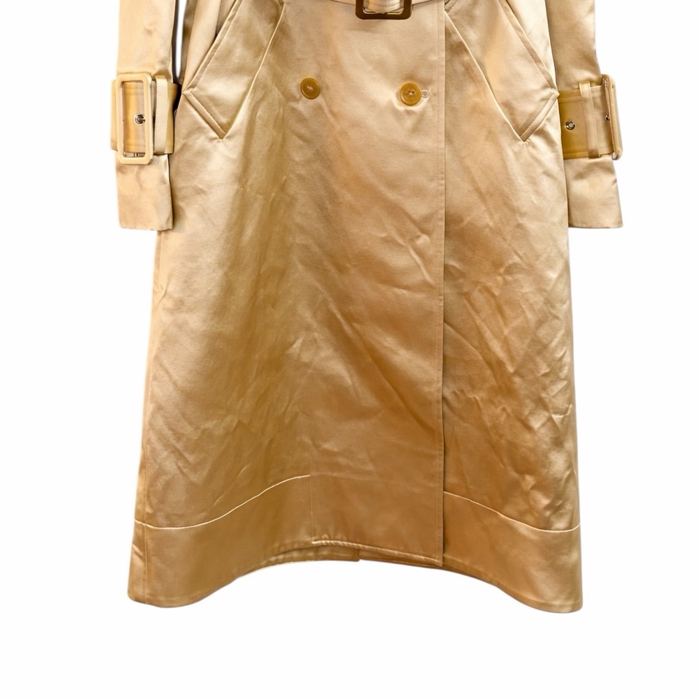 Khaite Jaden Trench Coat Cotton Blend Satin Belted Size 2 NWT $3570 - Picture 8 of 10